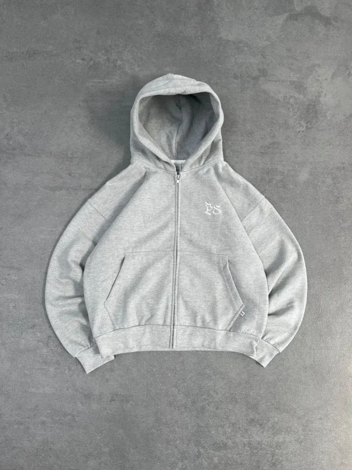 Sweat à Capuche Zippé Pepe Studio Gris (4)