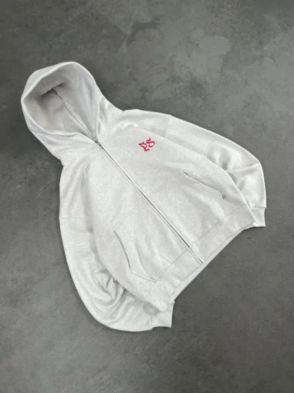 Sweat à Capuche Zippé Pepe Studio Gris Clair (4)