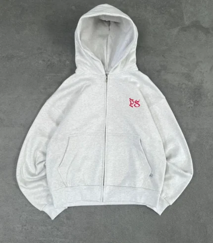 Sweat à Capuche Zippé Pepe Studio Gris Clair (5)