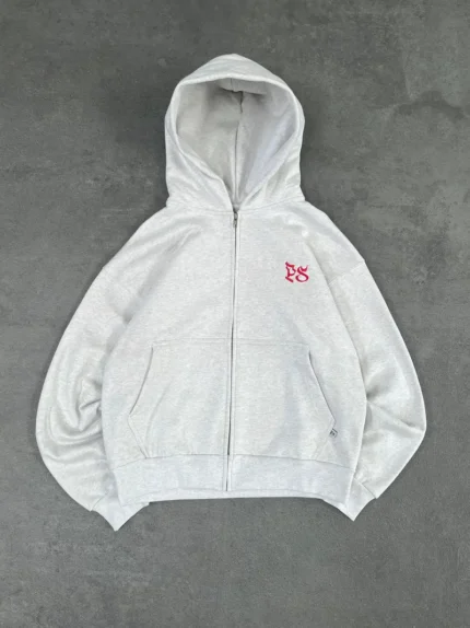 Sweat à Capuche Zippé Pepe Studio Gris Clair (5)
