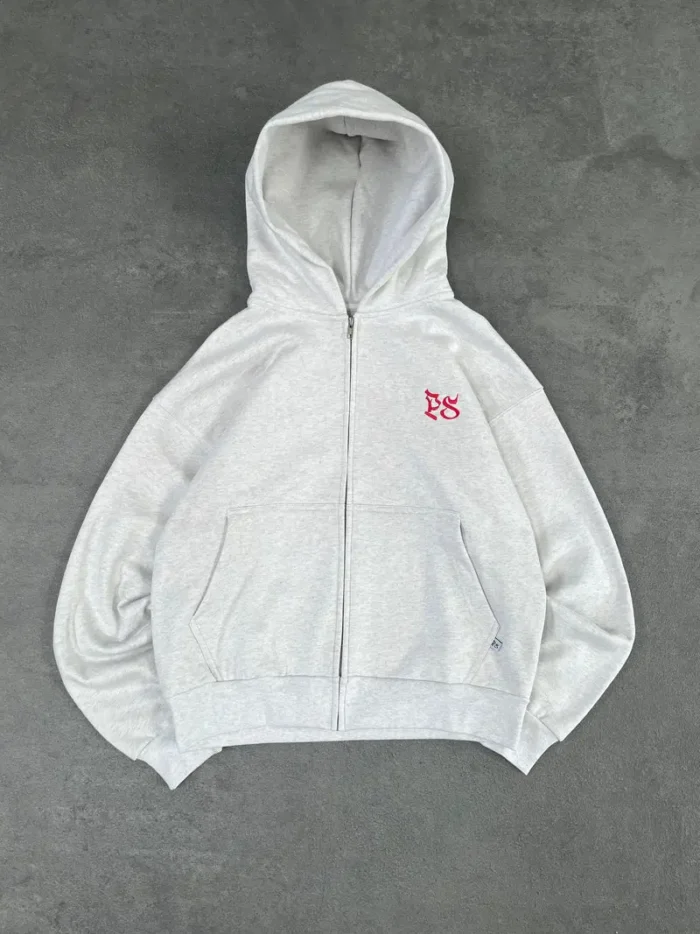 Sweat à Capuche Zippé Pepe Studio Gris Clair (5)