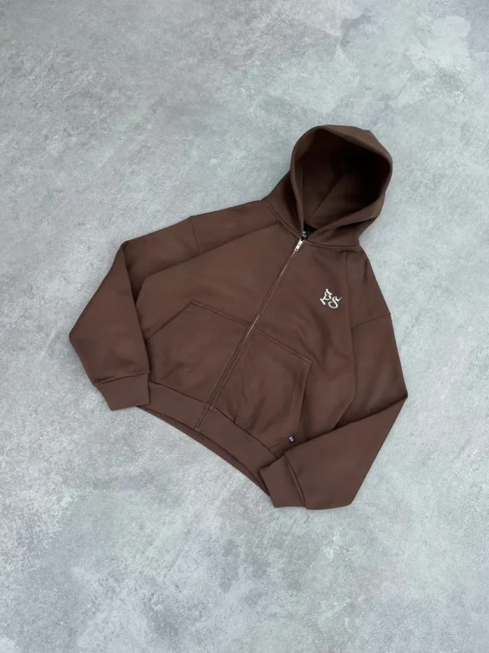Sweat à Capuche Zippé Pepe Studio Marron (2)