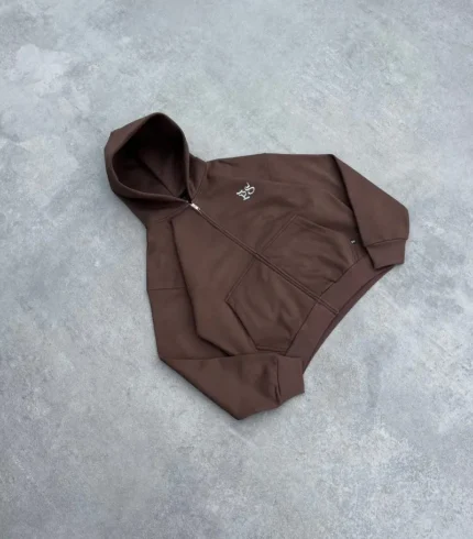 Sweat à Capuche Zippé Pepe Studio Marron (4)