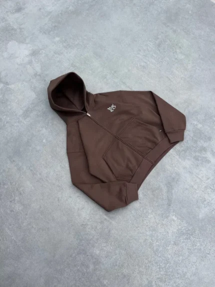 Sweat à Capuche Zippé Pepe Studio Marron (4)
