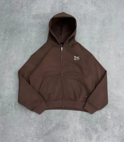 Sweat à Capuche Zippé Pepe Studio Marron (5)