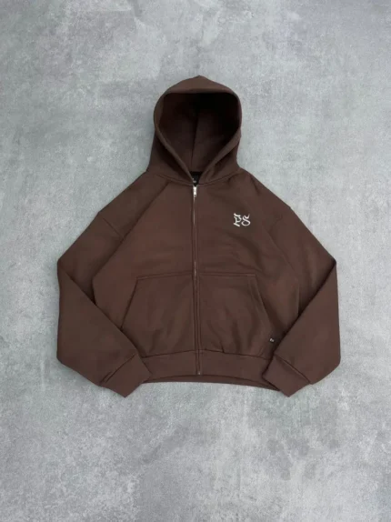 Sweat à Capuche Zippé Pepe Studio Marron (5)