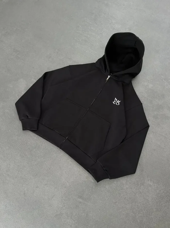 Sweat à Capuche Zippé Pepe Studio Noir (2)