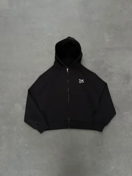 Sweat à Capuche Zippé Pepe Studio Noir (4)