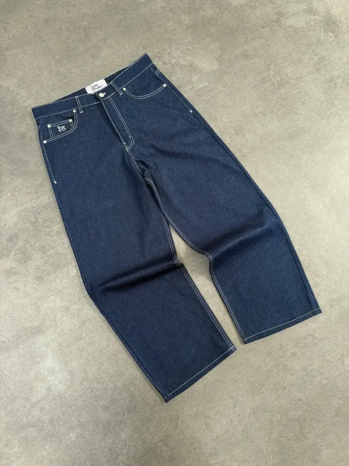 Pantalon en Denim Brut Bleu Clair Pepe Studio (4)