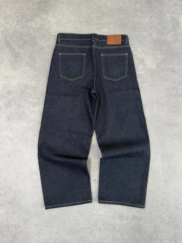 Pantalon en Denim Brut Bleu Foncé Pepe Studio (2)