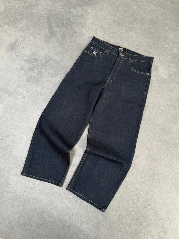 Pantalon en Denim Brut Bleu Foncé Pepe Studio (3)