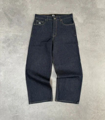 Pantalon en Denim Brut Bleu Foncé Pepe Studio (4)