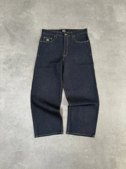 Pantalon en Denim Brut Bleu Foncé Pepe Studio (4)