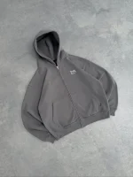 Sweat à Capuche Zippé Gris Anthracite Pepe Studio (3)
