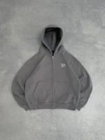 Sweat à Capuche Zippé Gris Anthracite Pepe Studio (4)