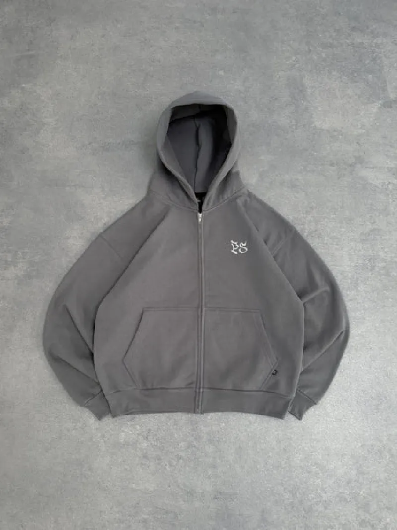 Sweat à Capuche Zippé Gris Anthracite Pepe Studio (4) Sweat à Capuche Zippé Gris Anthracite Pepe Studio (4)