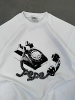Pepe Studio Téléphone T Shirt Blanc (1)