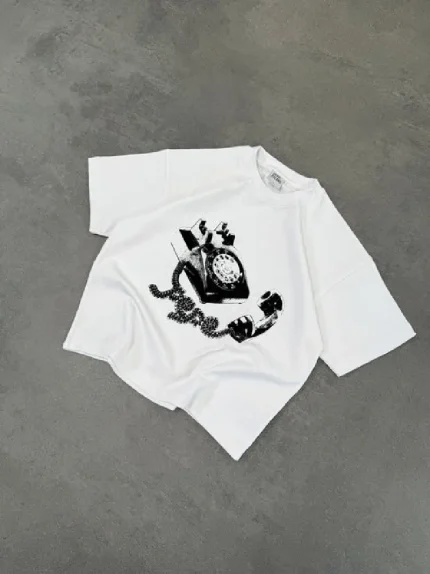 Pepe Studio Téléphone T Shirt Blanc (2)