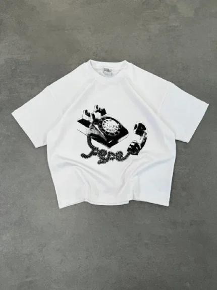 Pepe Studio Téléphone T Shirt Blanc (3)