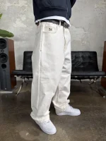 Pantalon en Denim Brut Ivoire Pepe Studio (2)