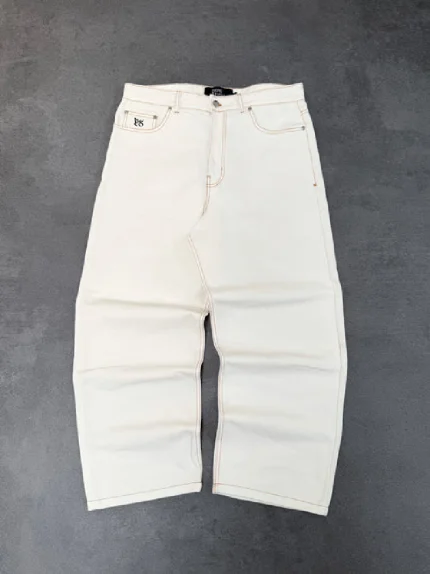 Pantalon en Denim Brut Ivoire Pepe Studio (3)