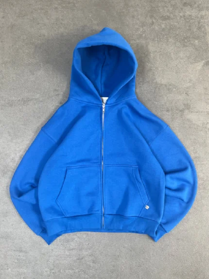 Sweat à Capuche Zippé Bleu Roi Pepe Studio (4)