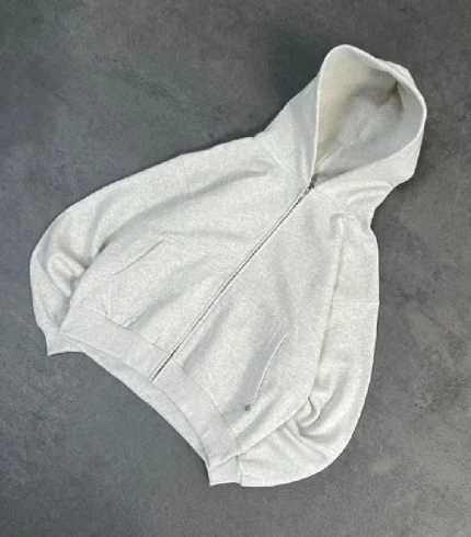 Sweat à Capuche Zippé Gris Doux Pepe Studio (2)