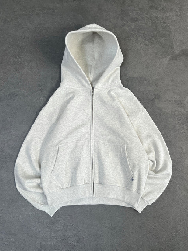 Sweat à Capuche Zippé Gris Doux Pepe Studio (3) Sweat à Capuche Zippé Gris Doux Pepe Studio (3)