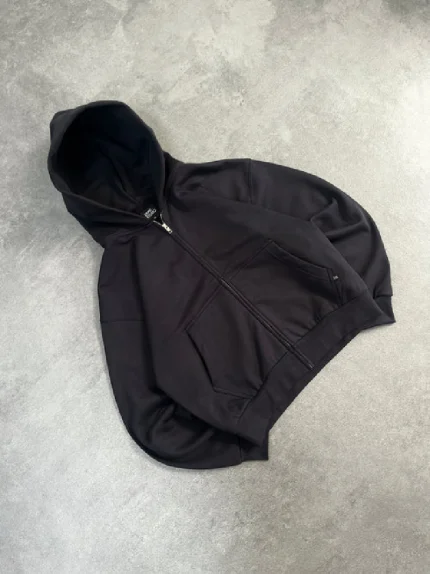 Sweat à Capuche Zippé Noir Pepe Studio (3)