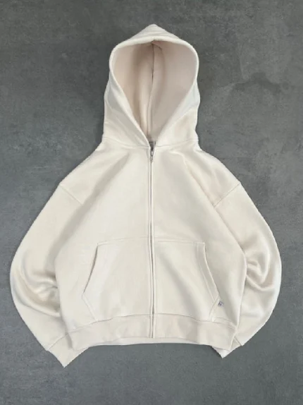Sweat à Capuche Zippé Pepe Studio Sable (3)