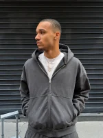 Sweat à Capuche Zippé Pepe Studio Slate Faded (1)