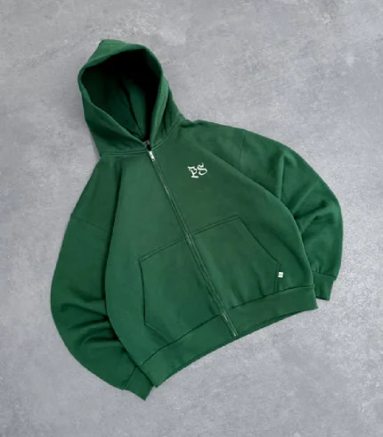 Sweat à Capuche Zippé Pepe Studio Vert Sapin (2)