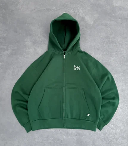 Sweat à Capuche Zippé Pepe Studio Vert Sapin (3)