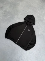 Sweat à Capuche Zippé Réversible Noir Pepe Studio (2)
